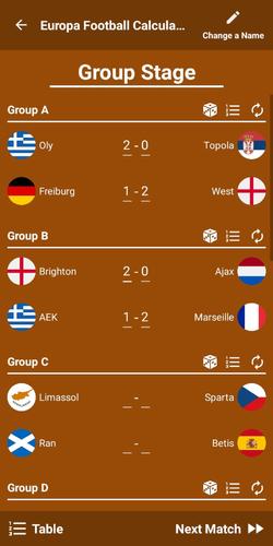 Europa Football Calculator 23 Скриншот 1