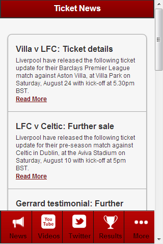 Liverpool Football News Screenshot 0