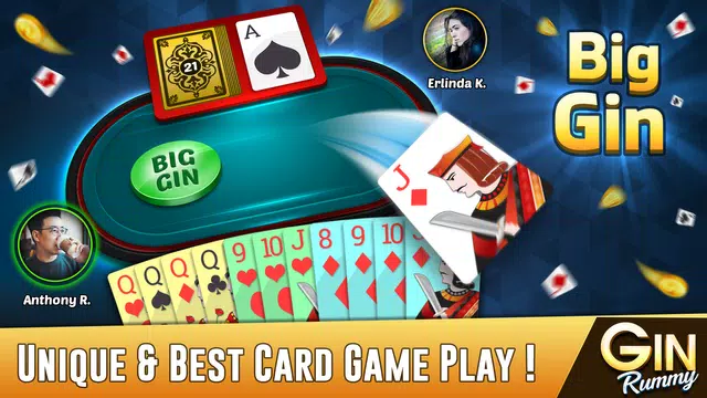 Gin Rummy Offline Card Game Tangkapan skrin 2