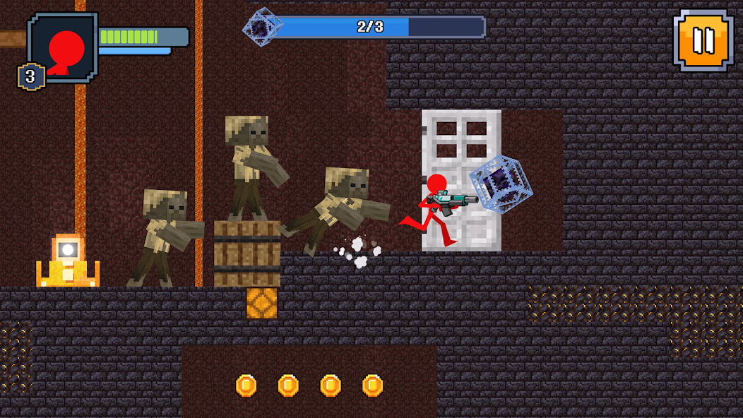 Red Stickman in Craft World Mod 螢幕截圖 2