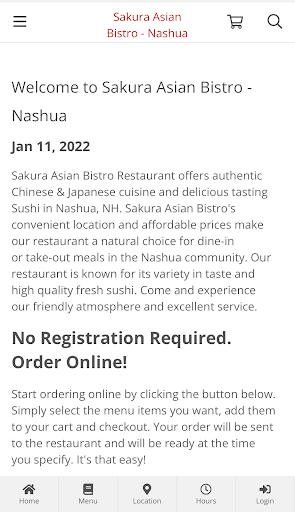 Sakura Asian Bistro - Nashua ภาพหน้าจอ 0