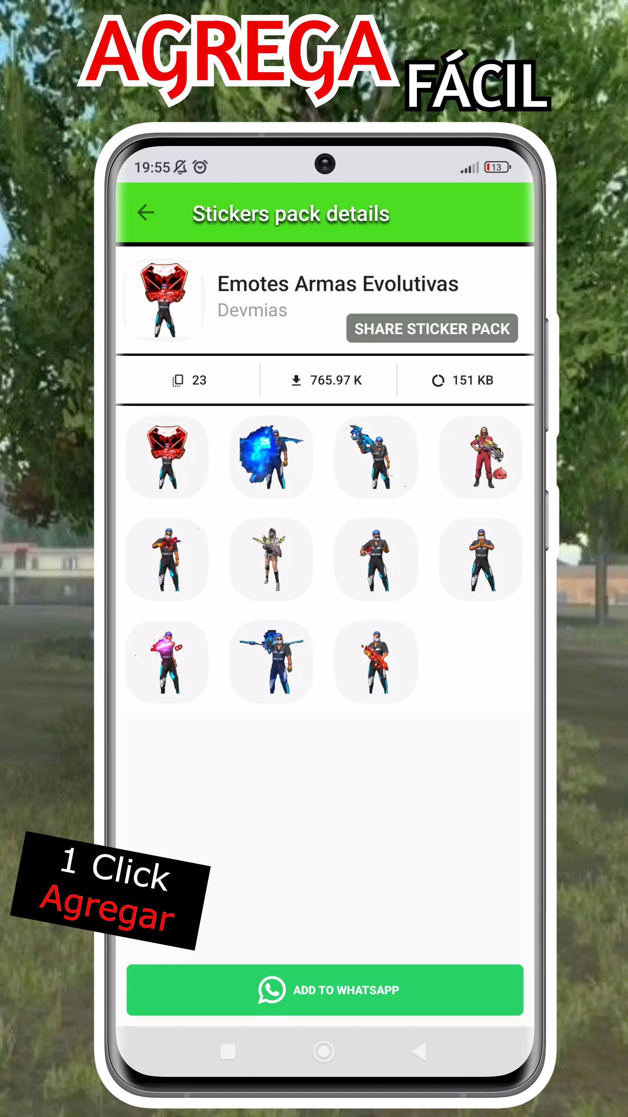 FF Stickers Captura de tela 1
