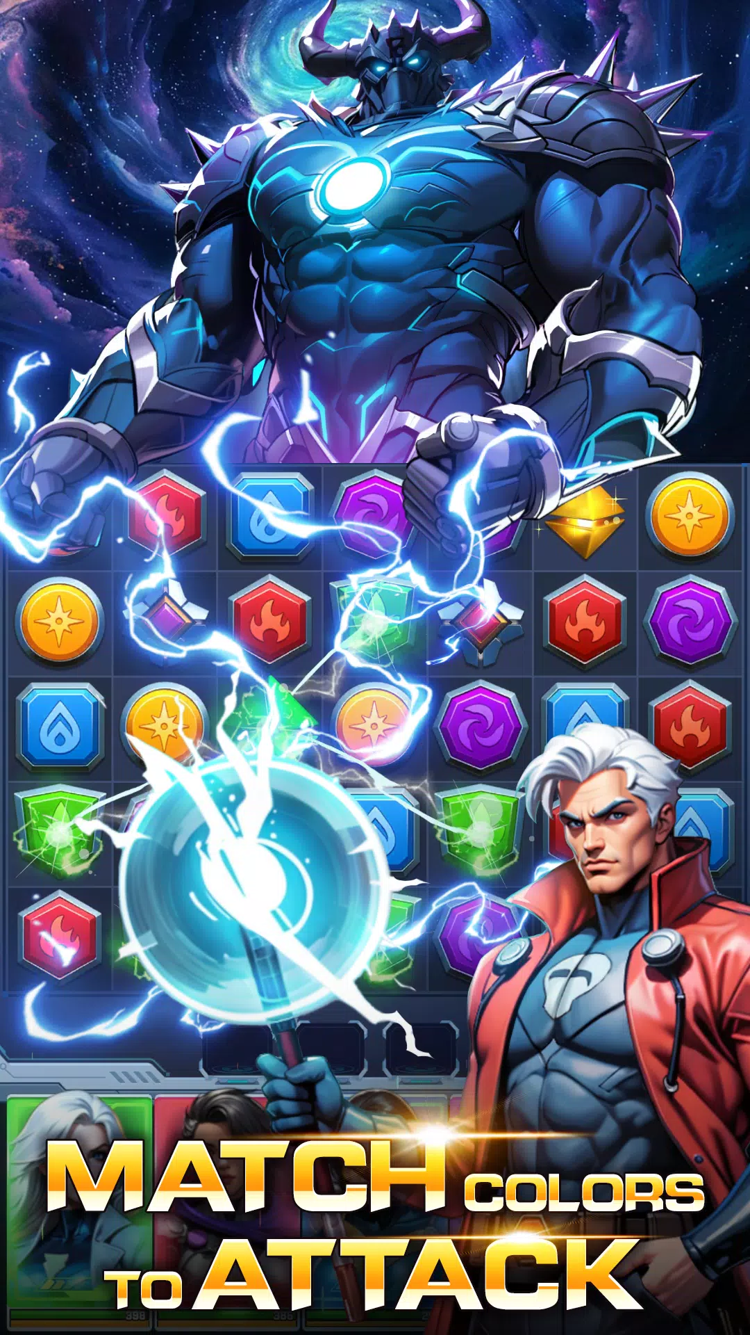 Superhero & Puzzles Match3 RPG 螢幕截圖 0