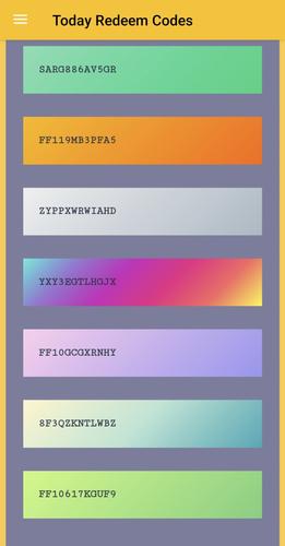 Schermata Redeem Codes 1