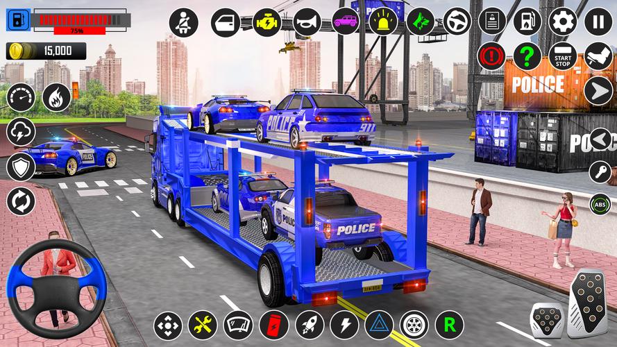 US Police-Car Transport Trucks Captura de tela 0