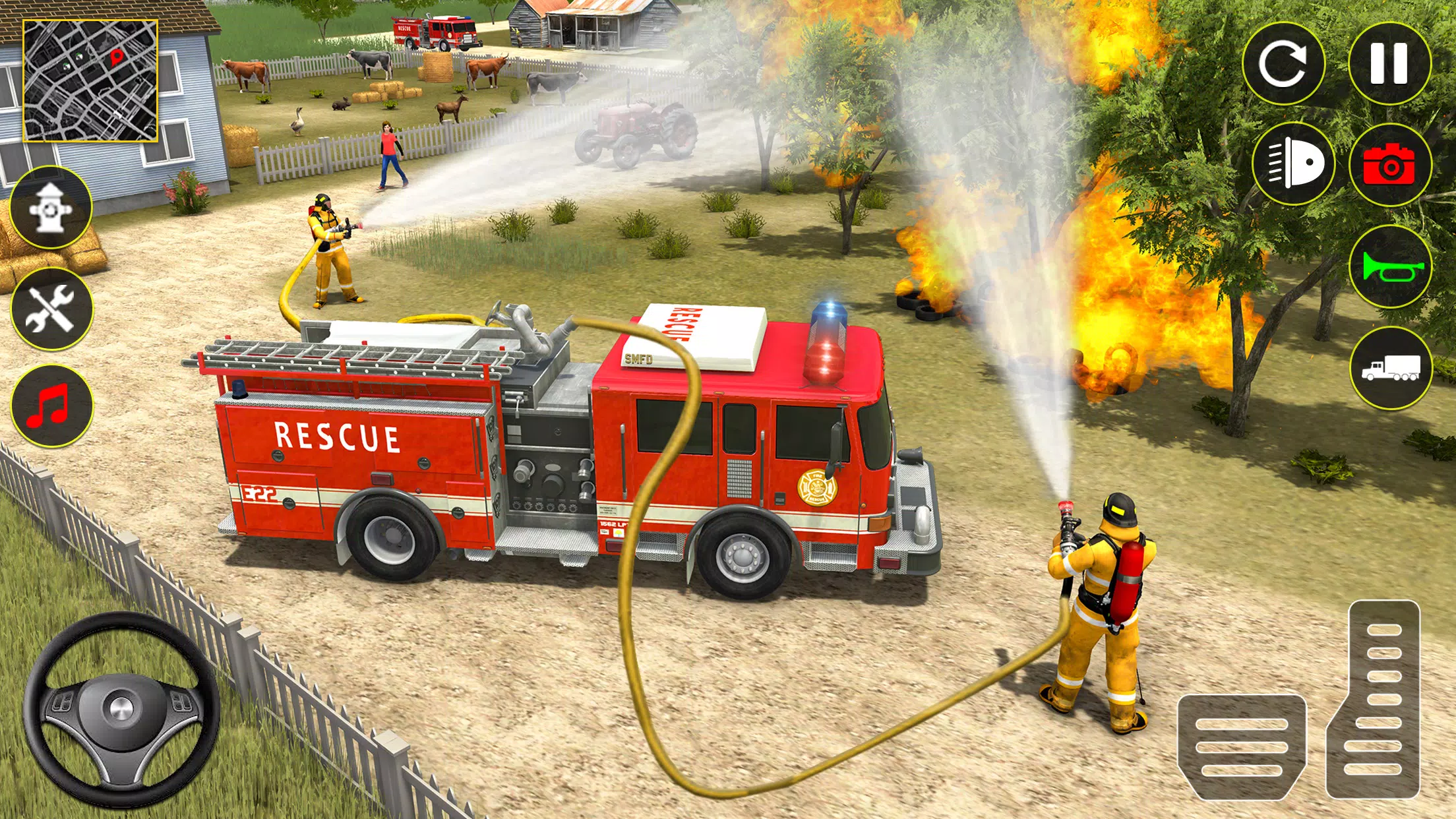 Fire Truck Rescue Sim Games 3d ဖန်သားပြင်ဓာတ်ပုံ 1