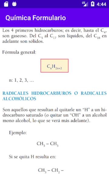 Química Formulario 스크린샷 1