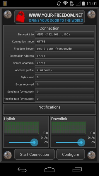 Your Freedom VPN Client Screenshot 2