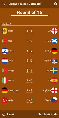 Europa Football Calculator 23 Скриншот 2