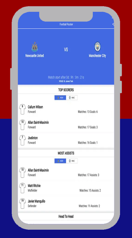 Schermata FootyBite app 1