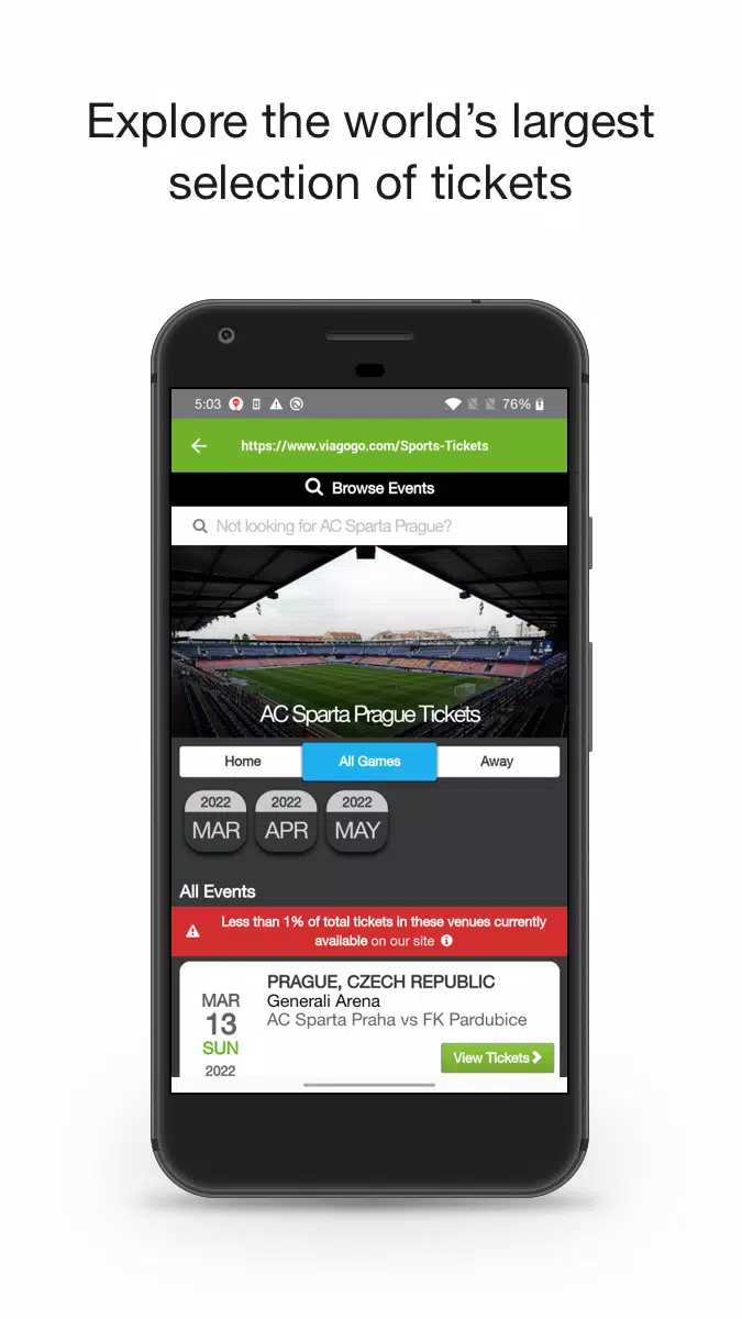 viagogo Tickets Schermafbeelding 1