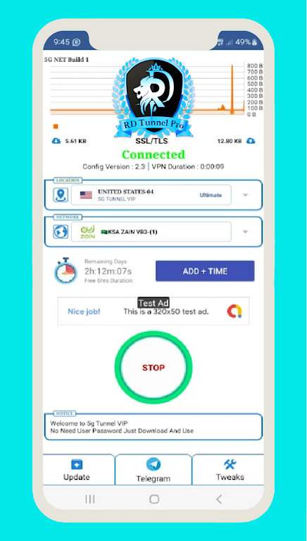 RD Tunnel PRO - Unlimited VPN スクリーンショット 1
