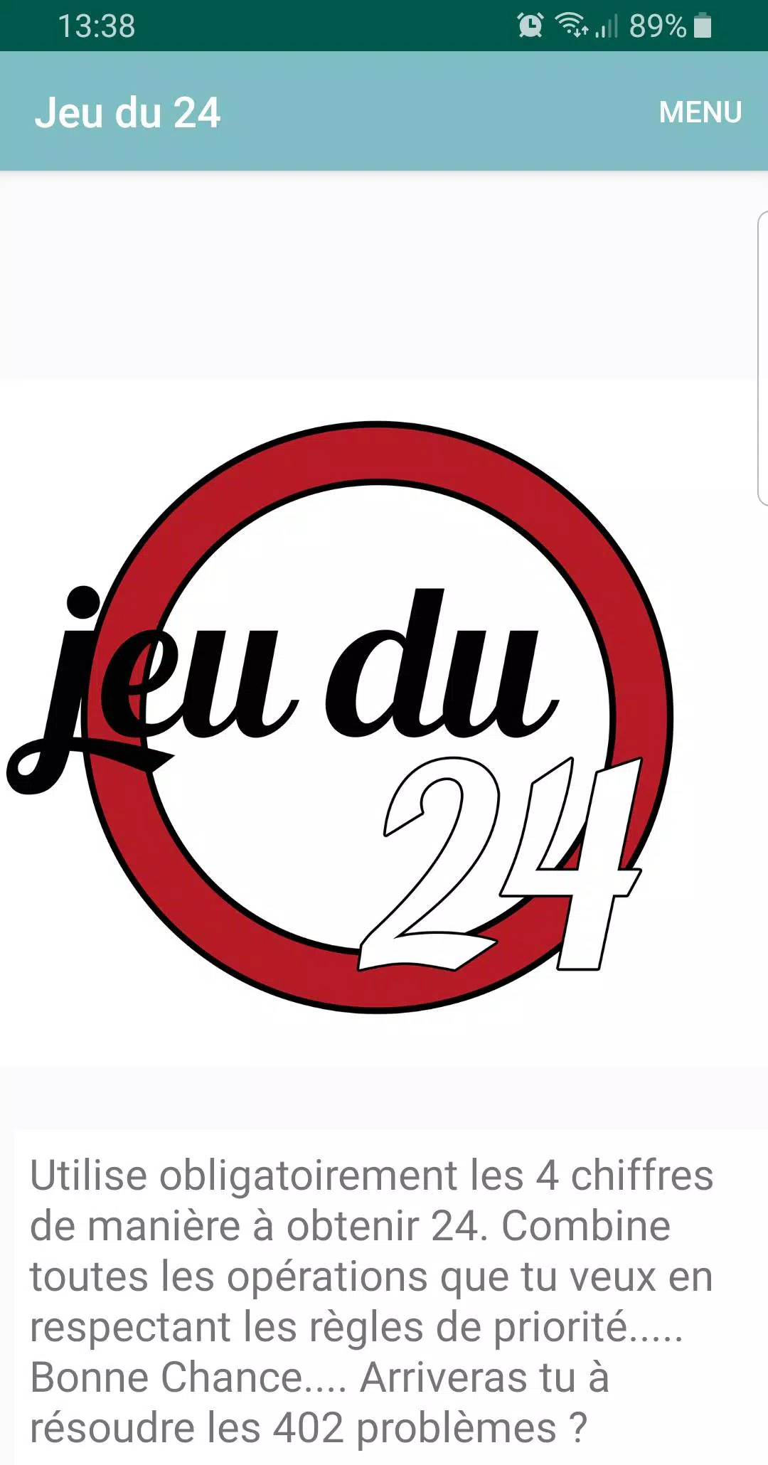 Jeu du 24 螢幕截圖 0