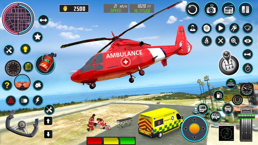 Heli Ambulance Simulator Game Tangkapan skrin 1