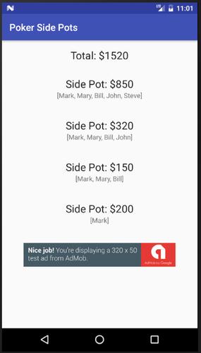 Poker Side Pots ภาพหน้าจอ 1