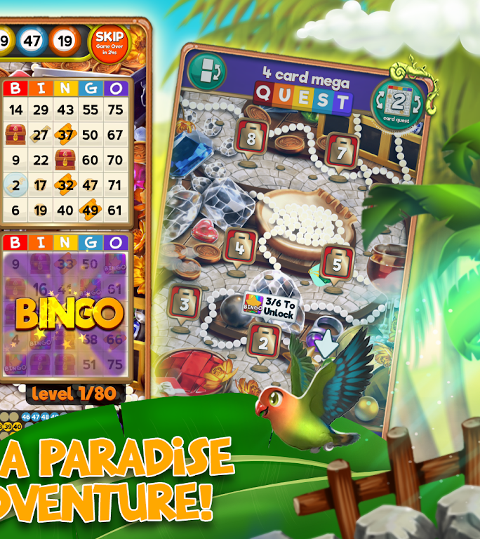 Bingo Treasure Quest - Paradise Island Riches 螢幕截圖 1