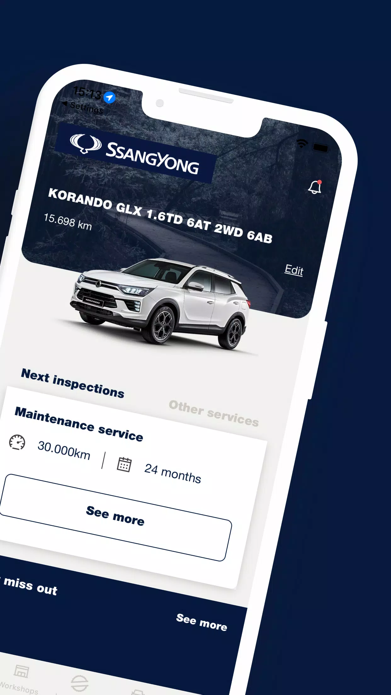 Schermata SsangYong App 1