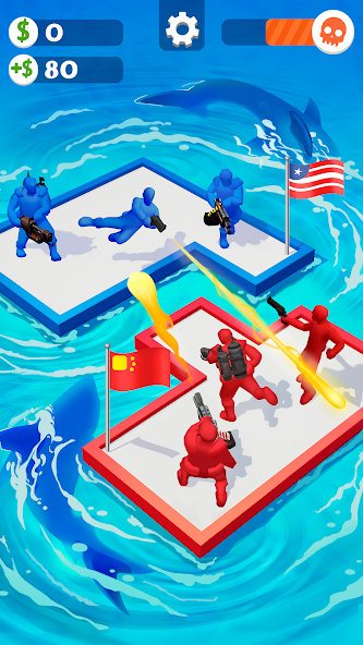 War of Rafts: Crazy Sea Battle Mod ဖန်သားပြင်ဓာတ်ပုံ 1