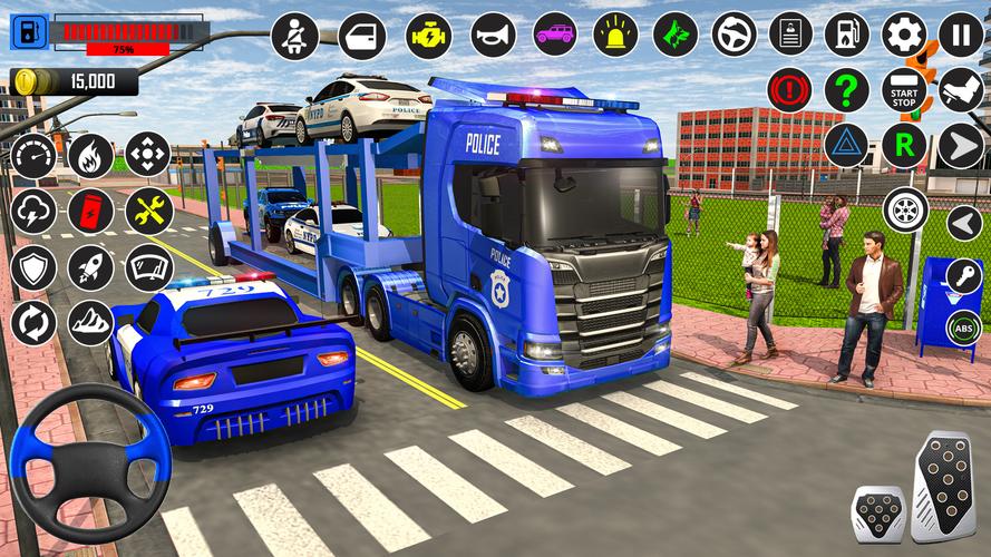 US Police-Car Transport Trucks Captura de tela 1