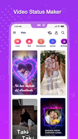 Vido : Video Status Maker Captura de pantalla 0