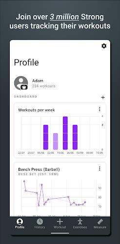 Strong Workout Tracker Gym Log ภาพหน้าจอ 0