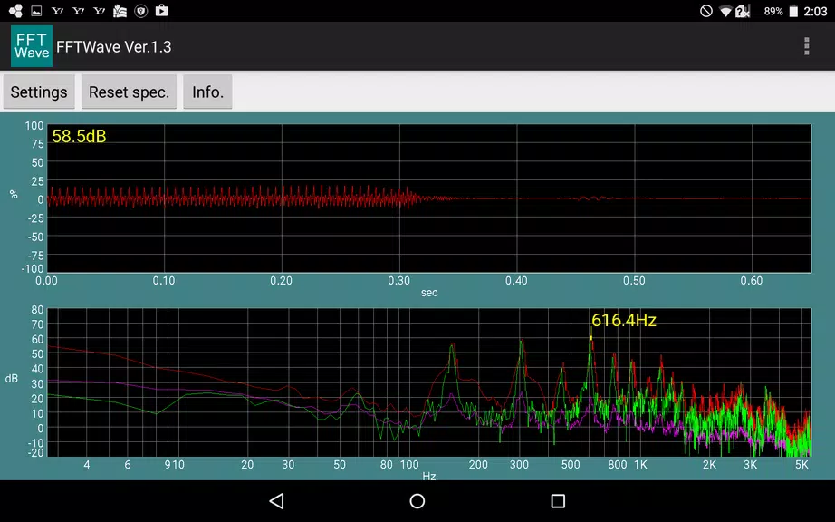 Sound monitor FFTWave Screenshot 0