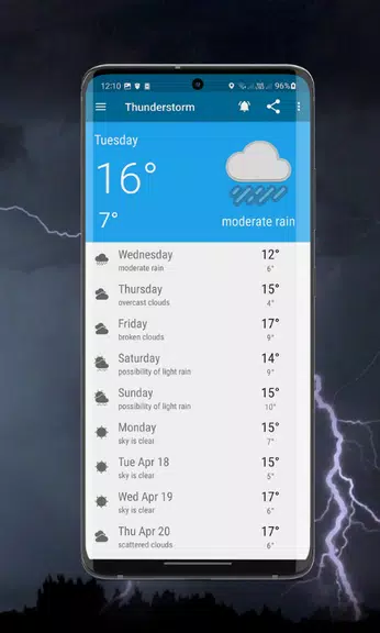 Thunderstorm- weather warnings স্ক্রিনশট 3