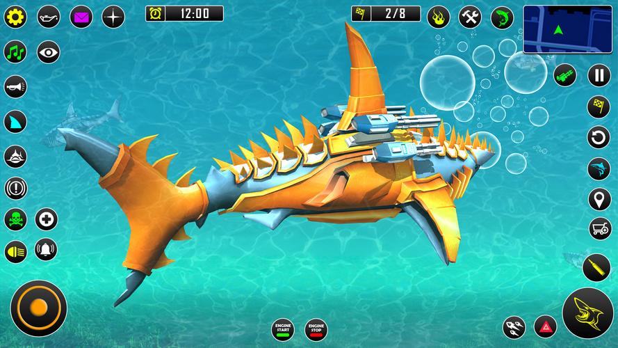 Shark Robot Car Game 3d 螢幕截圖 2