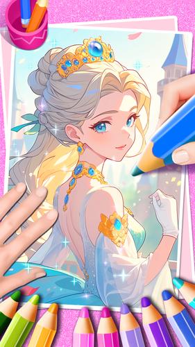 Princess Game Fantasy Coloring 螢幕截圖 3