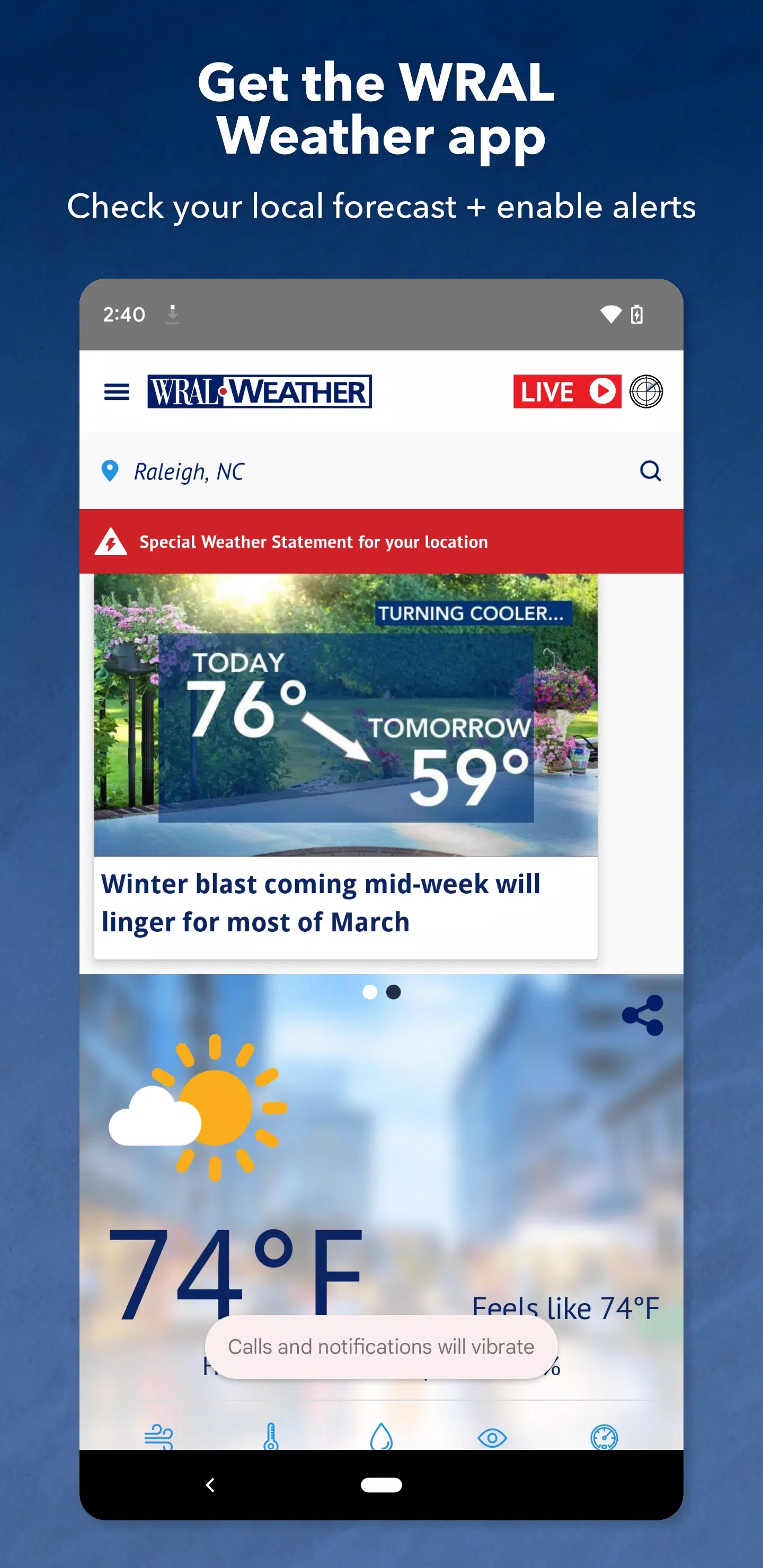 WRAL Weather 螢幕截圖 0