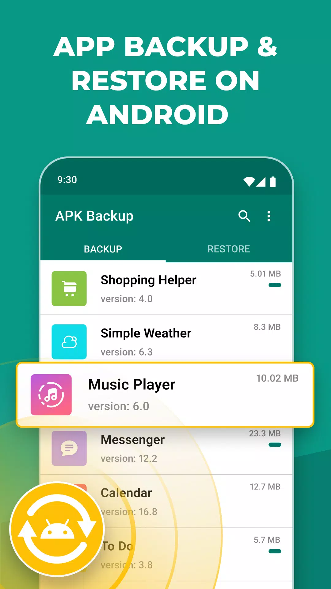 Schermata APK Backup 3