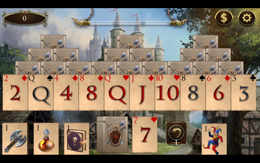 Legends of Solitaire Curse of the Dragons TriPeaks Schermafbeelding 2