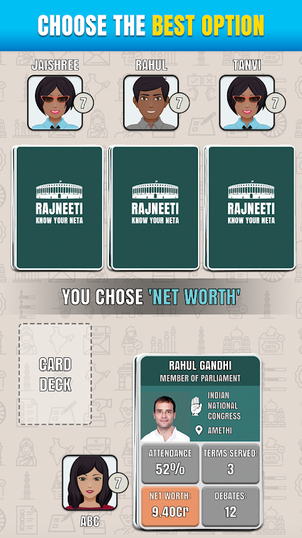 Rajneeti - Trump Card Game Captura de pantalla 1