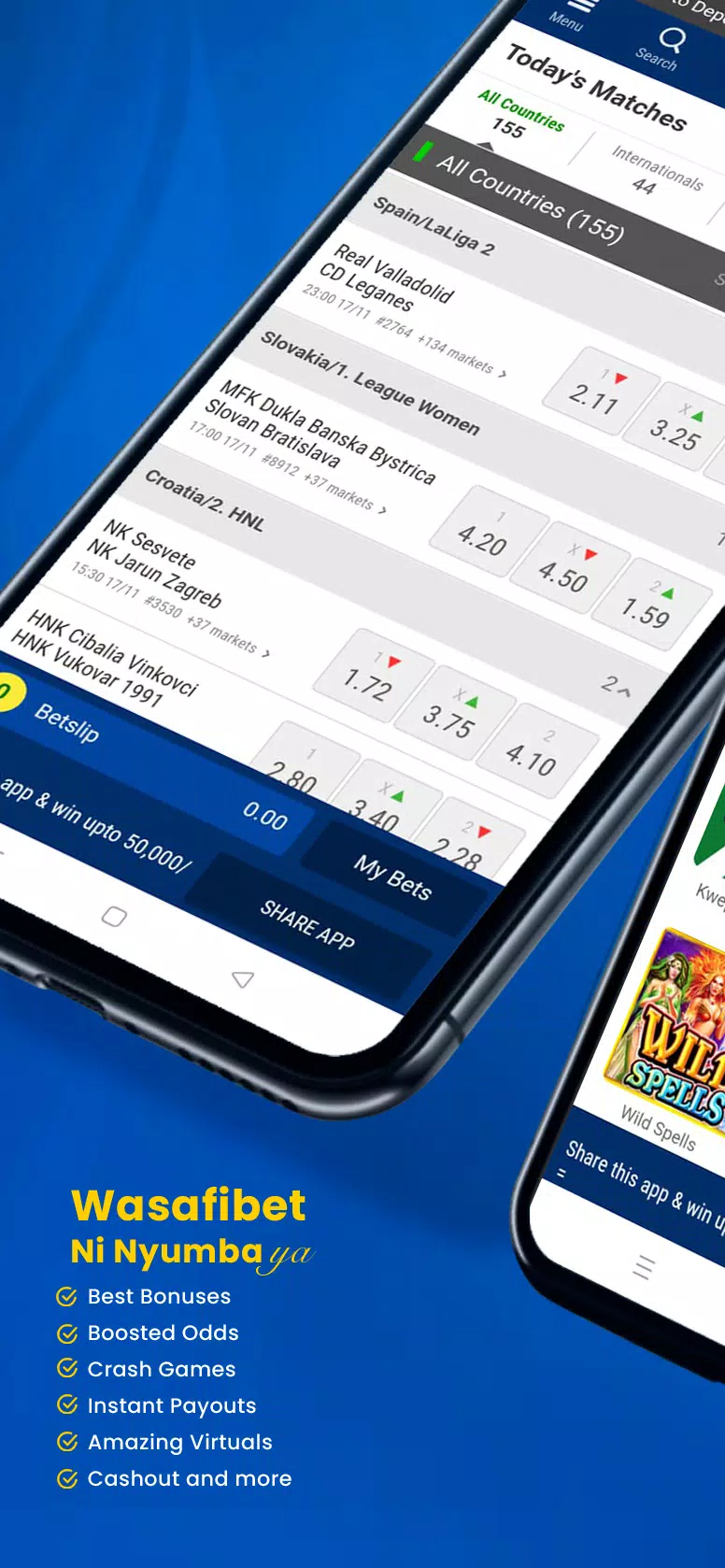 Wasafibet - Sportsbook, Casino स्क्रीनशॉट 1