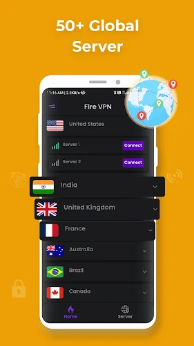 Fire VPN - Vpn Proxy Browser 螢幕截圖 1