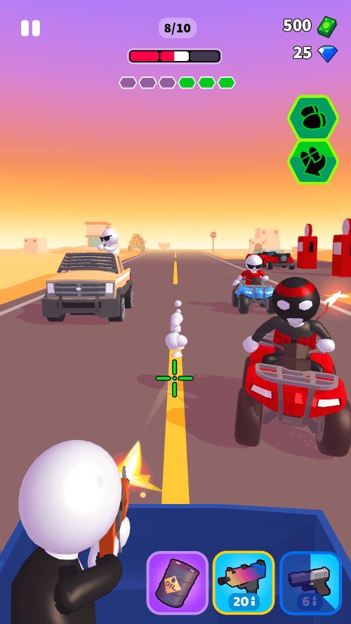 Rage Road - Car Shooting Game Ảnh chụp màn hình 1