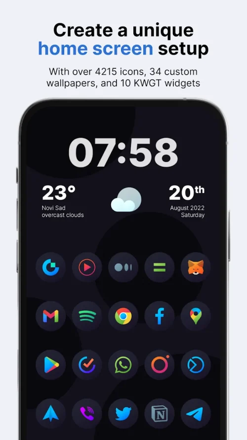 Schermata Hera Dark: Circle Icon Pack 0