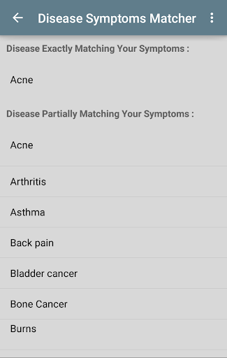 Disease Symptoms Matcher Screenshot 0