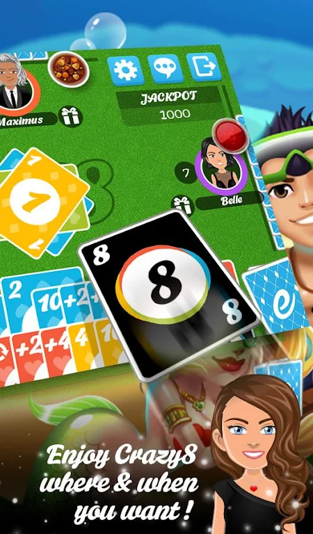 Multiplayer Crazy8 Game Captura de pantalla 1