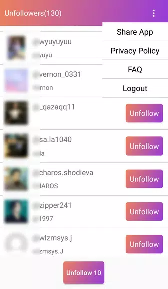Follow Analyzer who not follow 螢幕截圖 2
