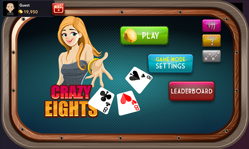 Offline Crazy Eights - Free Card Game ภาพหน้าจอ 0