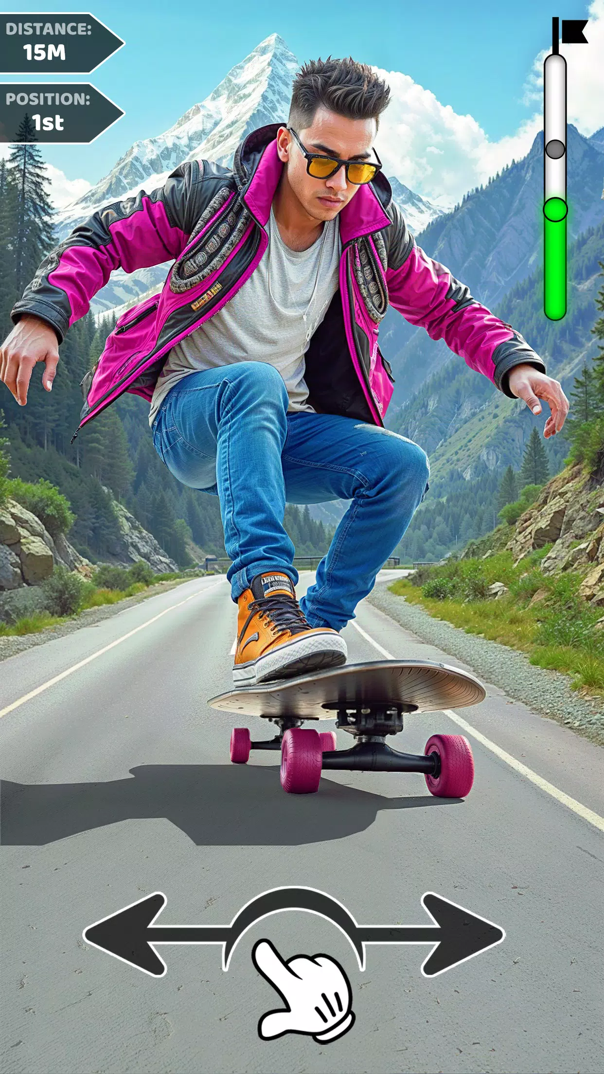 Downhill Skateboarding Game Schermafbeelding 3