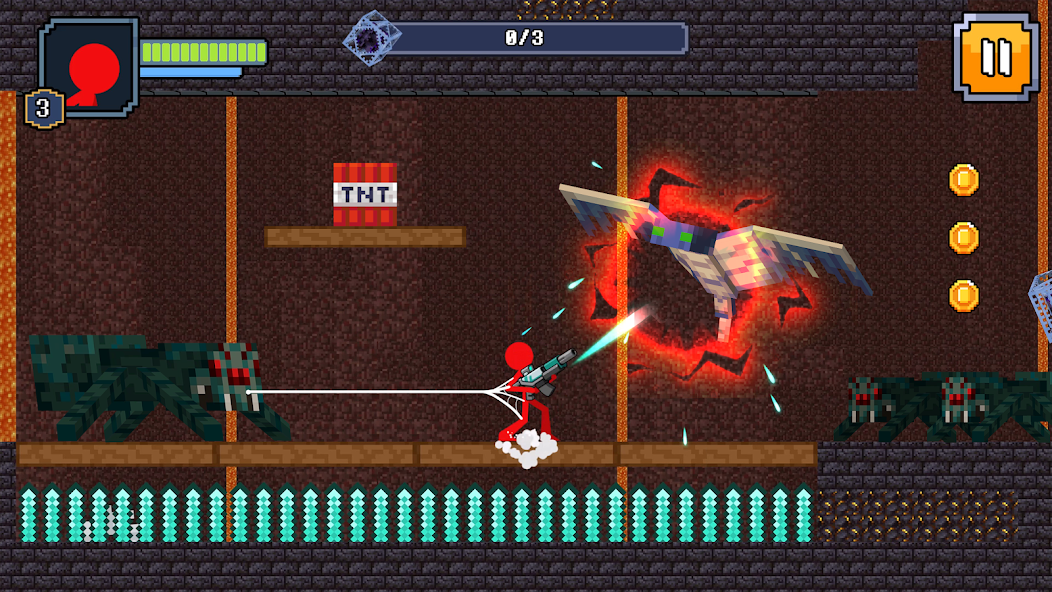 Red Stickman in Craft World Mod 螢幕截圖 3