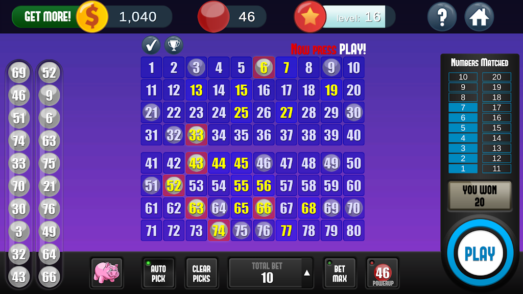 Keno Free Keno Game ဖန်သားပြင်ဓာတ်ပုံ 3