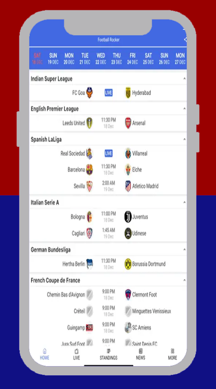 Schermata FootyBite app 2