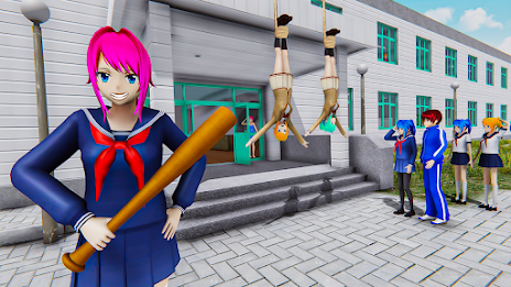 Anime Girl High School Life 3D Captura de tela 3