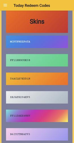 Schermata Redeem Codes 2