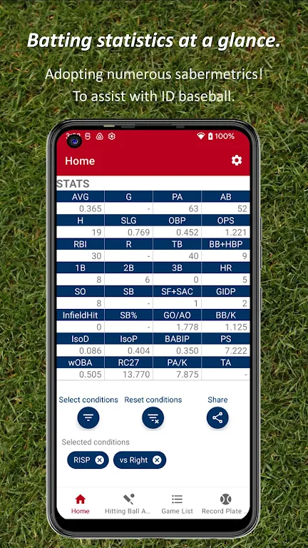 Schermata Batting STATS Manager 0