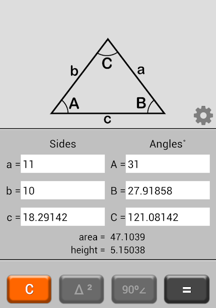 Triangle Calculator ဖန်သားပြင်ဓာတ်ပုံ 0