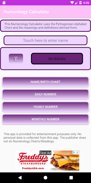 Schermata Pythagorean Numerology Calculator 0